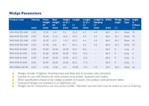 Wedge Parameter Table